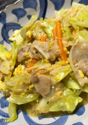 豚肉とキャベツの卵チーズ炒め-レシピのメイン写真