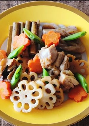 レンジ簡単お節☆筑前煮☆蓮根☆正月煮しめ-レシピのメイン写真