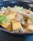 豚バラと厚揚げのキャベツ炒め
