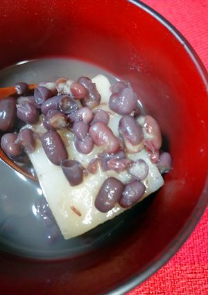 小豆煮の前に塩ぜんざいを-レシピのメイン写真