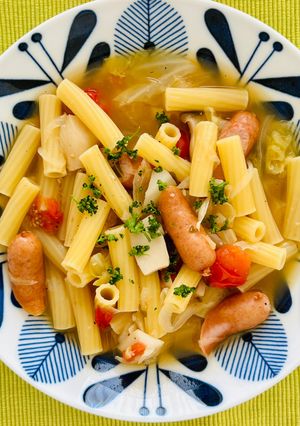 具だくさんスープ仕立てのショートパスタ-レシピのメイン写真