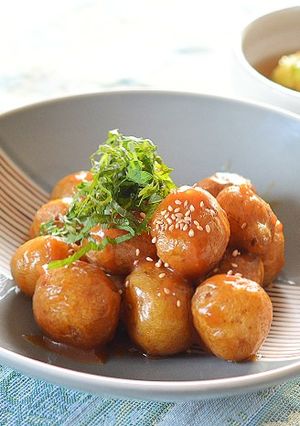 揚げた小芋の甘味噌がらめ♪-レシピのメイン写真