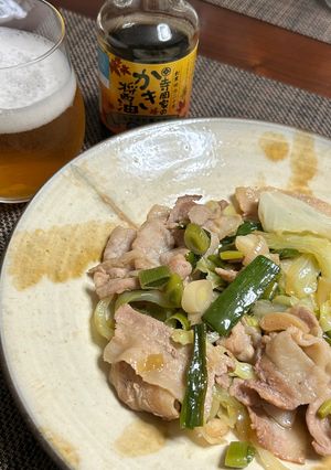 ニンニクの葉と豚バラの牡蠣醤油炒め-レシピのメイン写真