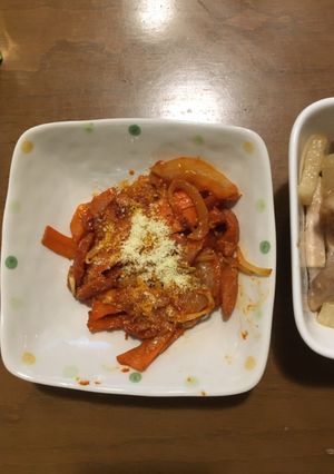カット野菜で！ナポリタン風炒め-レシピのメイン写真