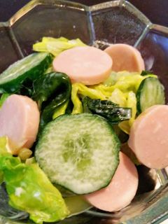 春キャベツとお魚ソーセージの和風サラダ-レシピのメイン写真