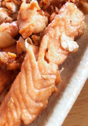 サーモンハラスのさっぱりにんにく焼き-レシピのメイン写真