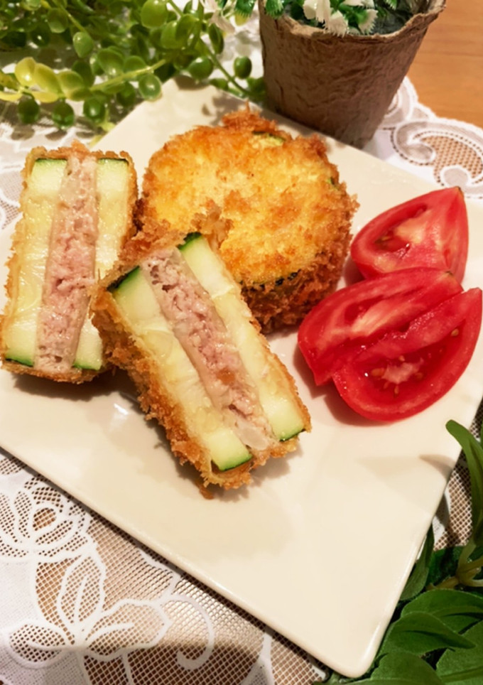 ズッキーニと豚ひき肉のはさみ揚げ-レシピのメイン写真