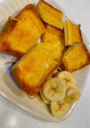 時短フレンチトースト♡卵液乗せてチン！-レシピのメイン写真