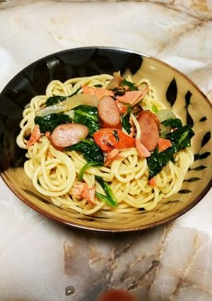 粉末コーンスープでサーモンパスタ-レシピのメイン写真