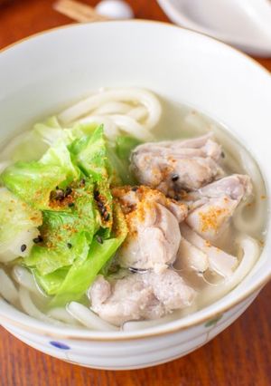 液体塩こうじで春キャベツの鶏塩うどん☆-レシピのメイン写真