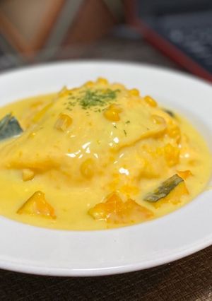 カボチャクリームスープオムライス-レシピのメイン写真