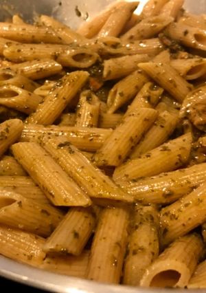 ベーコンとバジルペーストの全粒粉パスタ-レシピのメイン写真