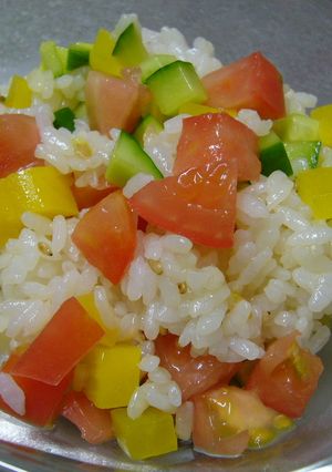 №３２　夏野菜のキラキラ宝石箱ごはん-レシピのメイン写真