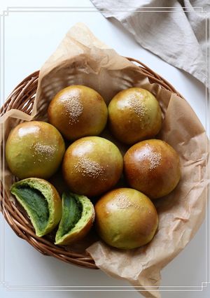 お茶好きが作るお茶あんパン-レシピのメイン写真