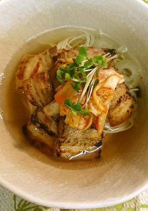 豚バラ漬け焼き温麺-レシピのメイン写真