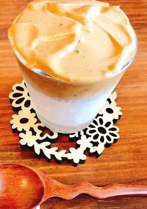 【低糖質】ダルゴナコーヒー豆乳プリン-レシピのメイン写真