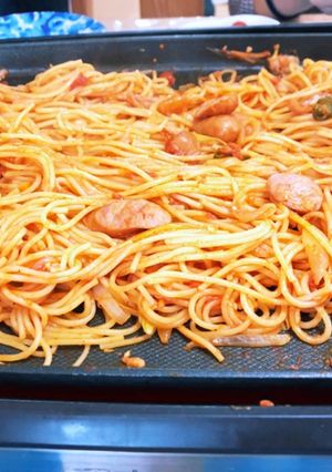 ホットプレートでワンポットパスタ-レシピのメイン写真