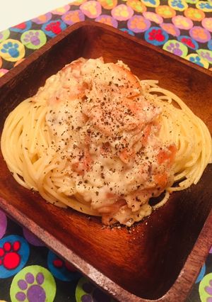 手作りソースのサーモンクリームパスタ-レシピのメイン写真