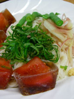 めんつゆ氷で冷たいトマト素麺 -レシピのメイン写真