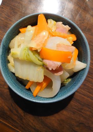 新玉ねぎ＆蒸し根菜の味ポンマーガリン和え-レシピのメイン写真