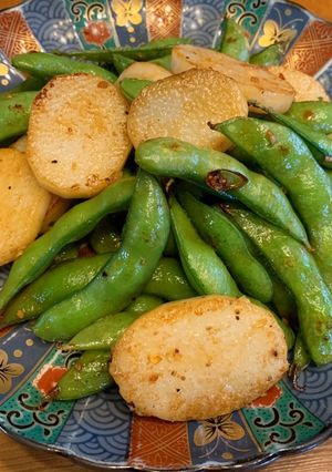 焼き枝豆と山芋の醤油バター-レシピのメイン写真