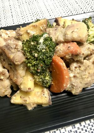 豚バラと根菜のソテー・マスタードソース-レシピのメイン写真