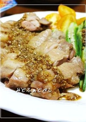 蒸し鶏の辛子ごま醤油-レシピのメイン写真