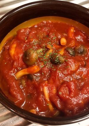 トマトソース煮込みハンバーグ-レシピのメイン写真