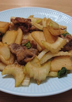 豚とセロリと大根のオイスターソース炒め-レシピのメイン写真