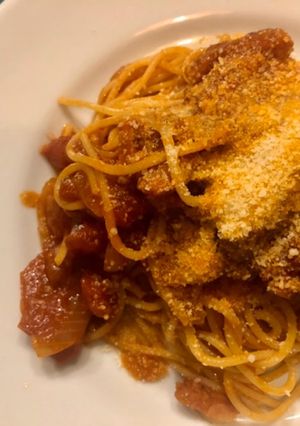 パンチェッタとトマトのスパゲティ-レシピのメイン写真