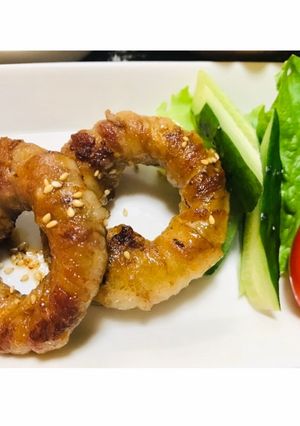 簡単・豚でリング・肉巻き玉ねぎ-レシピのメイン写真