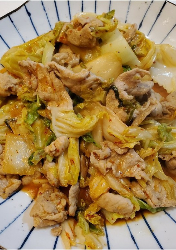 豚肉と春キャベツの柚子胡椒炒め-レシピのメイン写真