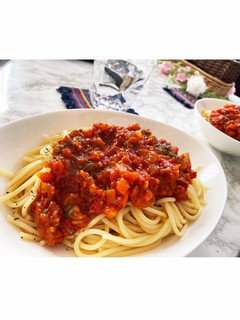 ミートソースパスタ-レシピのメイン写真