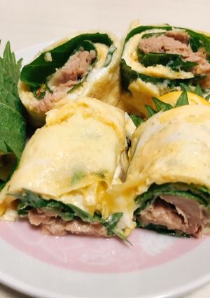 お弁当おかず！ツナと大葉の卵巻き-レシピのメイン写真