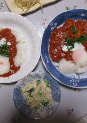 鮭缶カレー温玉のせ。時短で２人前２００円-レシピのメイン写真