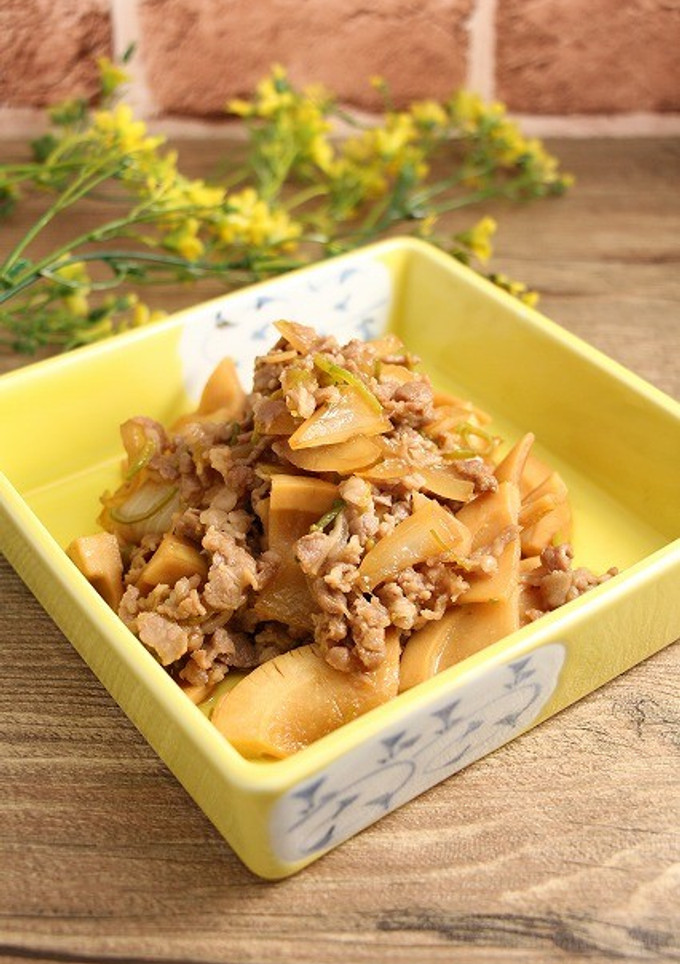 簡単！筍と新玉葱の牛甘辛煮-レシピのメイン写真