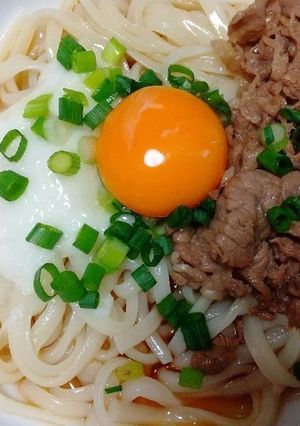 月見肉とろろうどん-レシピのメイン写真