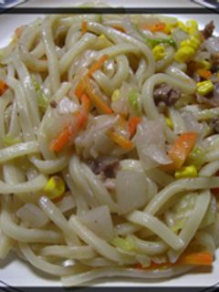梅焼きうどん胡椒風味゜:♫;-レシピのメイン写真