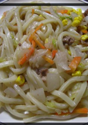 梅焼きうどん胡椒風味゜:♫;-レシピのメイン写真