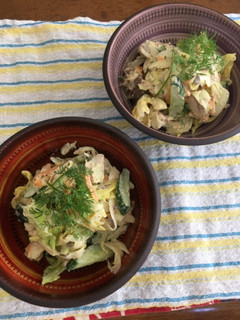 春キャベツと新玉ねぎ入り鯖缶サラダ-レシピのメイン写真