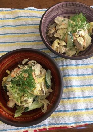 春キャベツと新玉ねぎ入り鯖缶サラダ-レシピのメイン写真