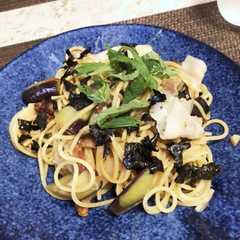 รูปของ 豚肉と茄子の和風パスタ