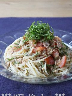 ツナトマトと紫蘇の冷製みぞれパスタ-レシピのメイン写真