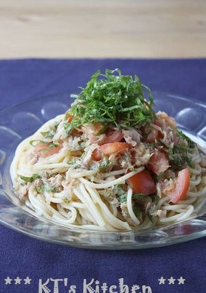 ツナトマトと紫蘇の冷製みぞれパスタ-レシピのメイン写真