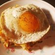 キャベツのペペロンチーノ卵帽子