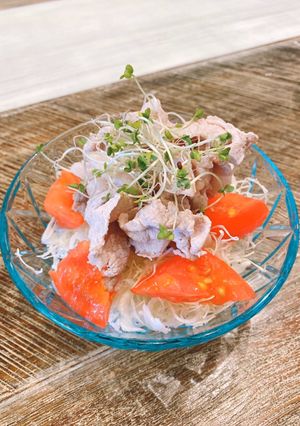 簡単なのに美味しい！豚の冷しゃぶサラダ！-レシピのメイン写真