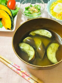 シンプル・ナスの味噌汁・ナスしみしみ-レシピのメイン写真