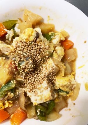 全てレンジ温野菜卵甘酢チャンプル-レシピのメイン写真