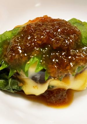 ナス&豚バラ重ね焼き おろしポン酢ソース-レシピのメイン写真