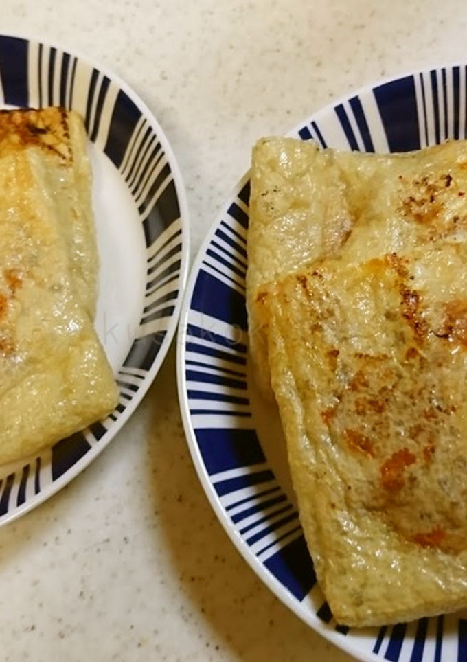 キムチ納豆の油揚げ焼き（きんちゃく風）-レシピのメイン写真